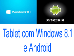 olhar da informação-tablet com windows 8.1 e android